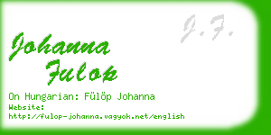 johanna fulop business card